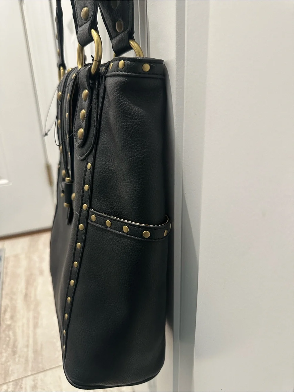 Nine West Black Studded Tote Shoulder Bag Vintage Y2K